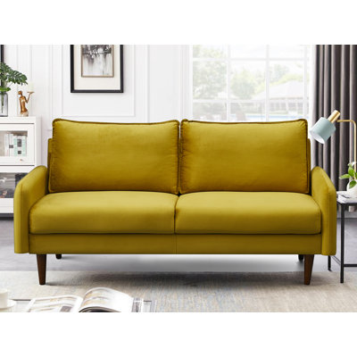 Gelsomino 70.5" Velvet Round Arm Sofa