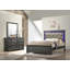 Commode moderne 5 tiroirs en bois gris-707411979