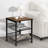 Industrial 2-Piece End Table Set, 3 Tier Side Table with Mesh Storage Shelves
