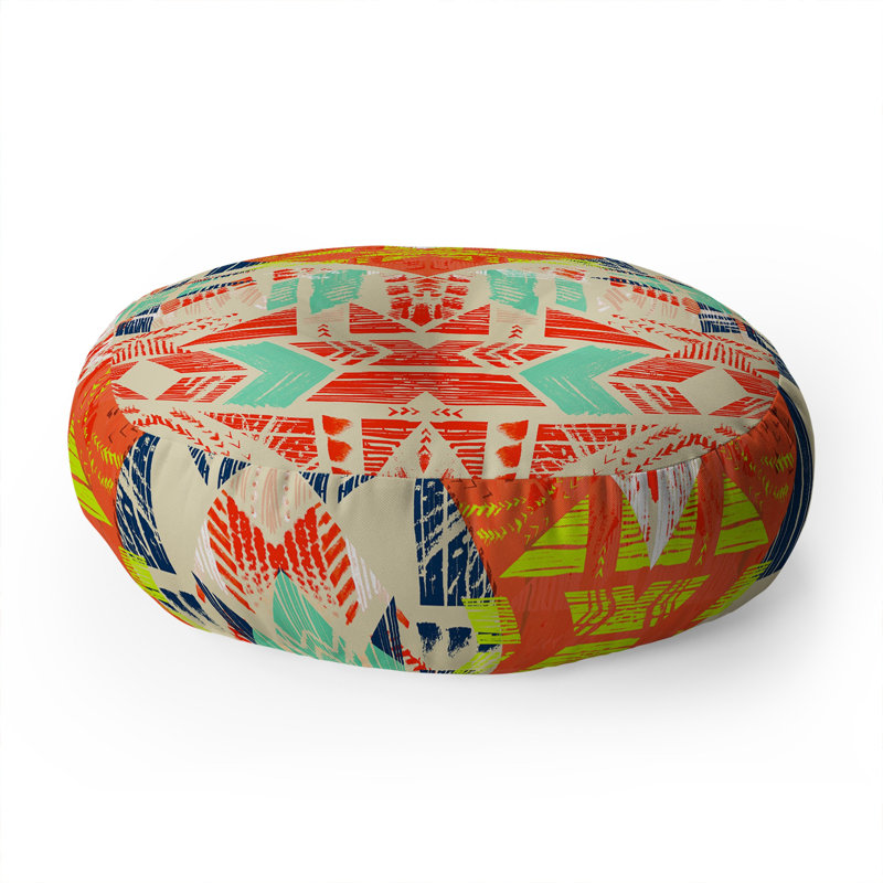 Coussin de plancher rond à motif nomad