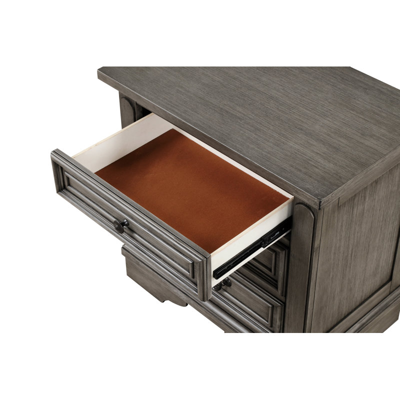 Table de chevet 3 tiroirs Azoriah, Gris