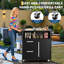 Chariot de gril robuste en acier inoxydable de 39 pouces, table de préparation pour barbecue mobile avec armoire de rangement et roues verrouillables pour le camping sur terrasse