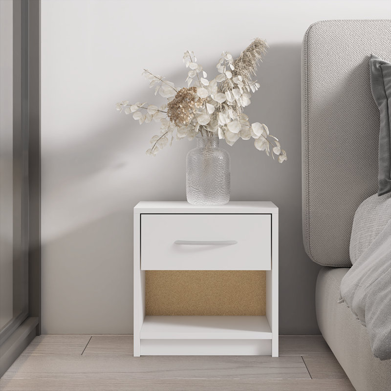 Vivette 15.2" Nightstand with Matte Finish, White