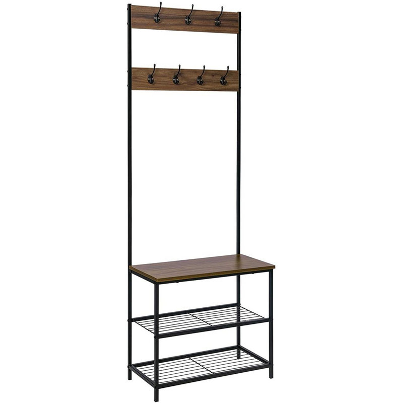 Kesler 60cm Industrial Pipe Clothing Rack, Brown/Black