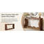 Console de style maison de campagne 63 pouces avec rangement, station de rangement pour canapé d'entrée étroite, design festonné ondulé élégant pour les intérieurs modernes, brun