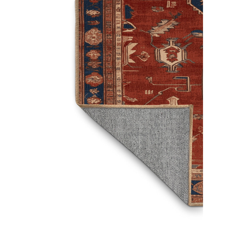 Machine Washable Persian Brown Area Rug, Square 3'