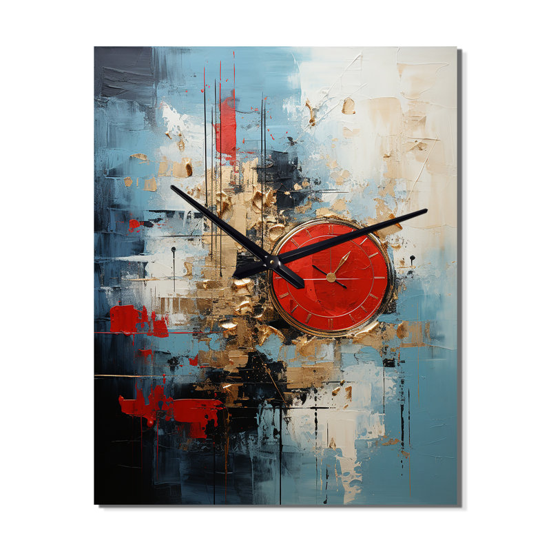 Jahnya - Horloge murale moderne abstraite, H 32 po x l 24 po x P 1 po