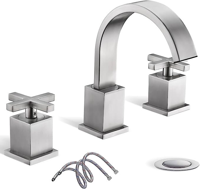 Bathroom Faucet with Drain Assembly, Brushed Nickel