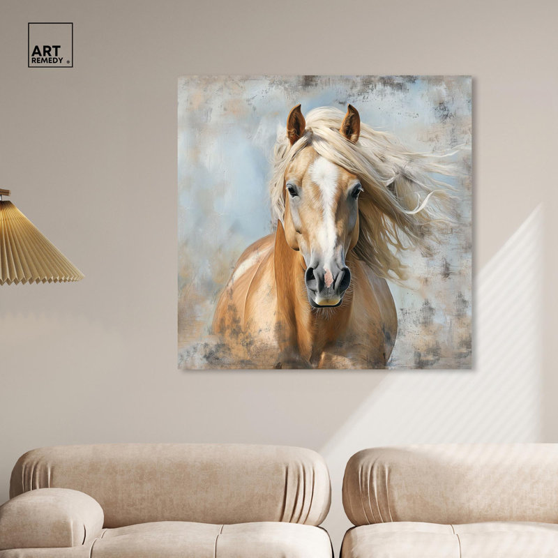 Art mural cheval rustique sur toile par Art Remedy, Toile tendue, H 24 po x l 24 po