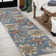 Jahnaya Modern Botanical Flower Blue/Orange/Cream Rug