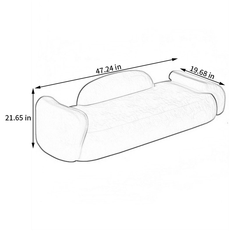 Banc rembourré en mélange de polyester Harnam, Grège, H 21,65 po x l 47,24 po x P 19,68 po