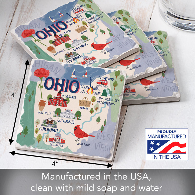 Ensemble de sous-verres 4 pièces CounterArt Ohio