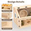 Habitat en bois pour hamster avec porte supérieure à charnières et panneau avant transparent