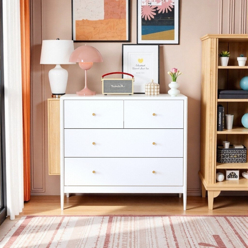 Commode à 4 tiroirs pour enfants avec armoire anti-basculement pour chambre de bébé PTalia