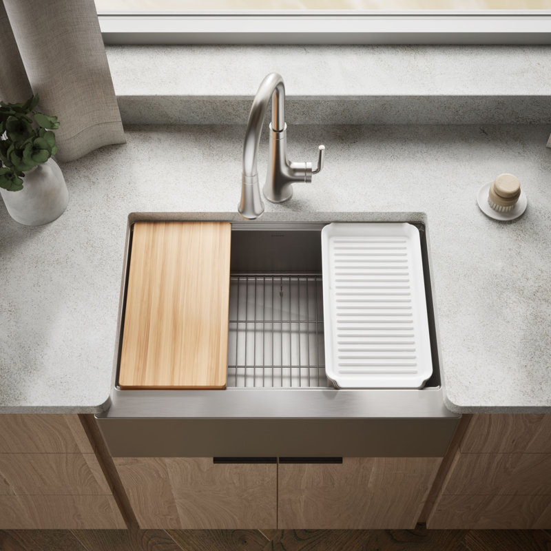 Strive® 29 1/2 po Évier de cuisine encastré à simple cuve pour station de travail