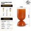 Lampe de table d'appoint en verre orange moderne de 9 po avec gradateur, certifiée cULus pour les tables de chevet de chambre à coucher, les tables d'appoint de salon, les bureaux à domicile ou les décors contemporains-381122355