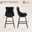 Velvet Upholstered 360° Swivel Counter Height Bar Stool with Back, Nailhead Trim and Sturdy Solid Wood Legs, Comfortable Chair for Kitchen, Dining, Restaurant-638126453-638126448-638126461