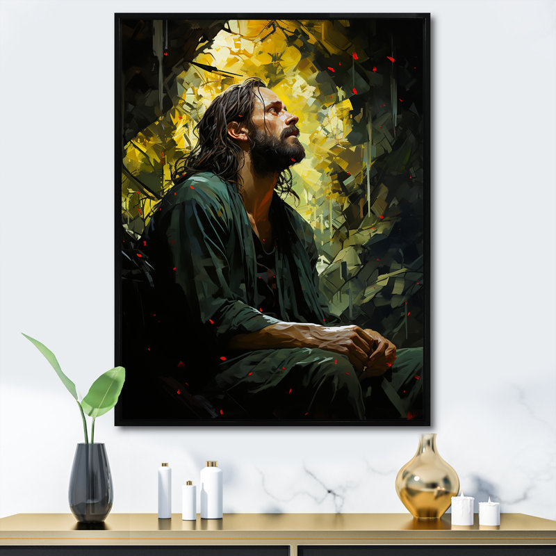 Christianisme Jardin de Gethsémani I sur impression sur toile, Cadre flottant noir, H 32 po x l 24 po