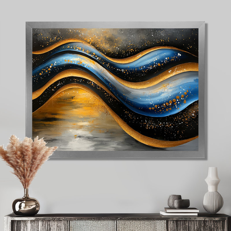 Robicheaux Golden Blue Wave, Reproduction encadrée d'une seule photo, Argent argent, H 34 po x l 44 po