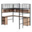 Lit mezzanine en métal avec bibliothèque, bureau et armoire-2098879287