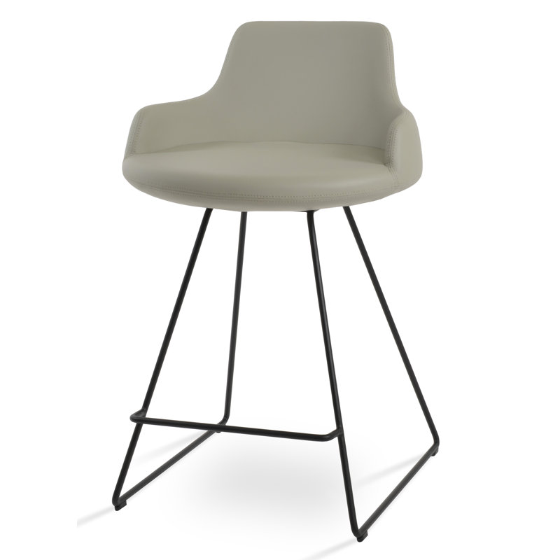 Tabouret de bar et de bar Dervish, Tabouret de bar (siège d'une hauteur de 29,5 po), Noir, Bleu