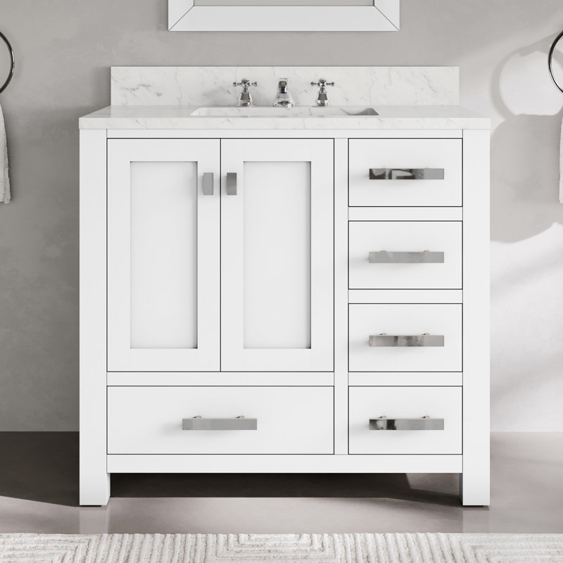 Steve 36'' W Single Vanity, Pure White