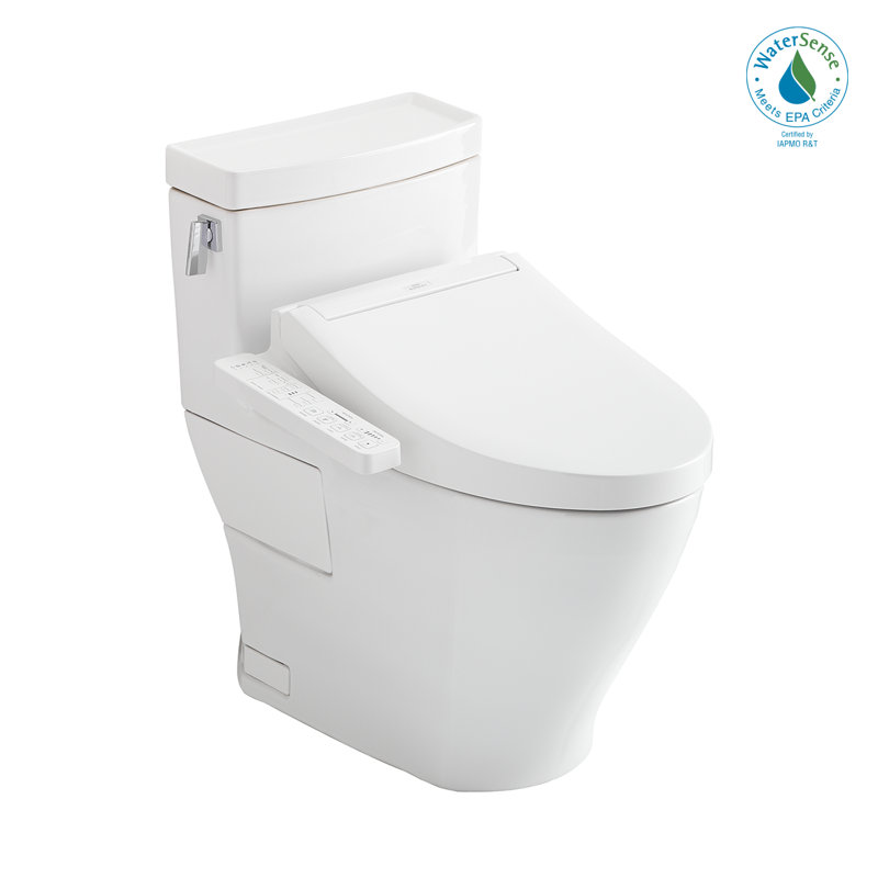 Toilette allongée une pièce 1,28 GPF TOTO®WASHLET + ® et siège de bidet WASHLET C2, coton blanc