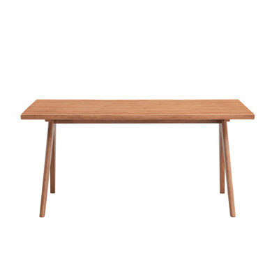 Natural Wood Rectangular Dining Table With Four Legs, 29.21h X 33.07w 62.18l, Seats 6, Suitable For Modern Setup Legs 6 Guests, Room