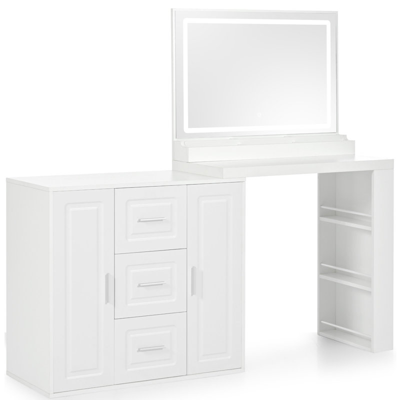 Elegant and Stylish Dressing Table with 3-Light Modes and Ample Storage, Perfect for Modern Bedrooms