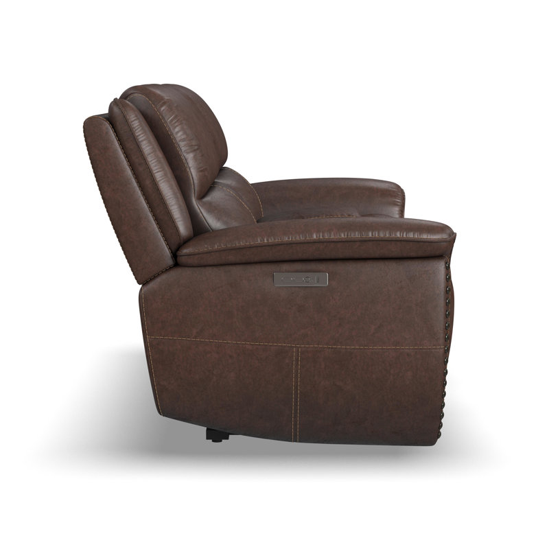 Bryce Power Reclining Loveseat with Console and Power Headrest, Brown