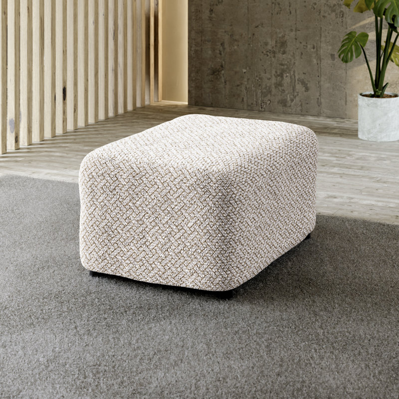 Housse extensible pour repose-pieds - Durable & Stylish - Collection Printed, Mélange de polyester crème Venezia