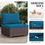 Ensemble de conversation 9 pièces pour terrasse en rotin avec foyer extérieur de 56 pouces et coussin de siège confortable-890171701