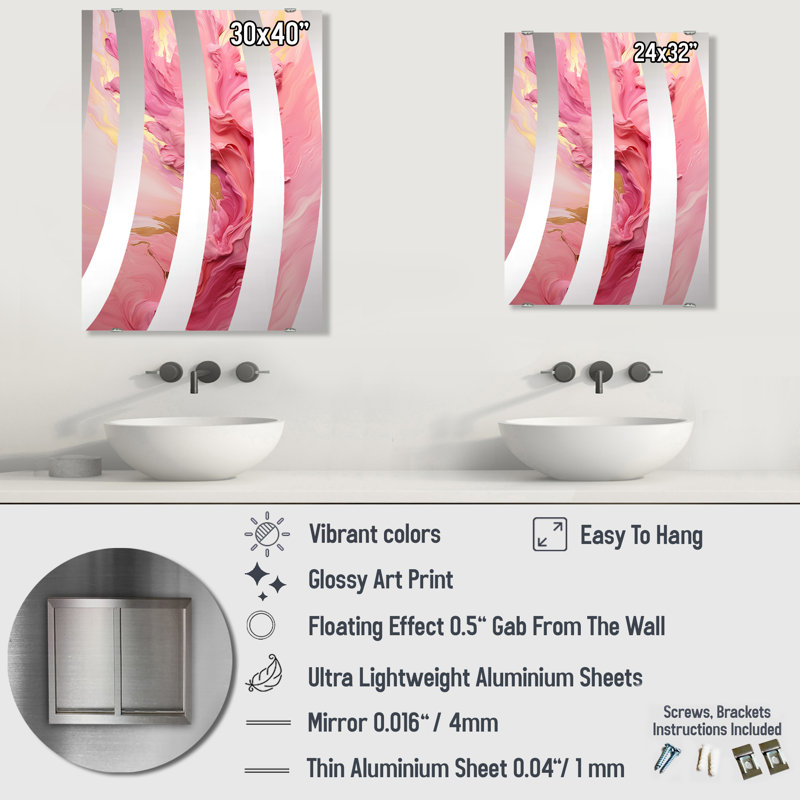 Miroir mural Chree - Abstract Collages MIR131748, 32 po x 24 po