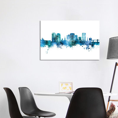 " Norfolk Virginia Skyline Blue Teal " by Michael Tompsett