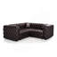 Ensemble de canapé modulaire en forme de L 75,1 po, canapé modulaire rembourré en similicuir 3 places avec conception touffetée à la main pure, 3 coussins, combinaison multiple pour le salon