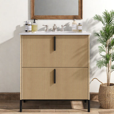 Meuble-lavabo 30 po avec évier en céramique