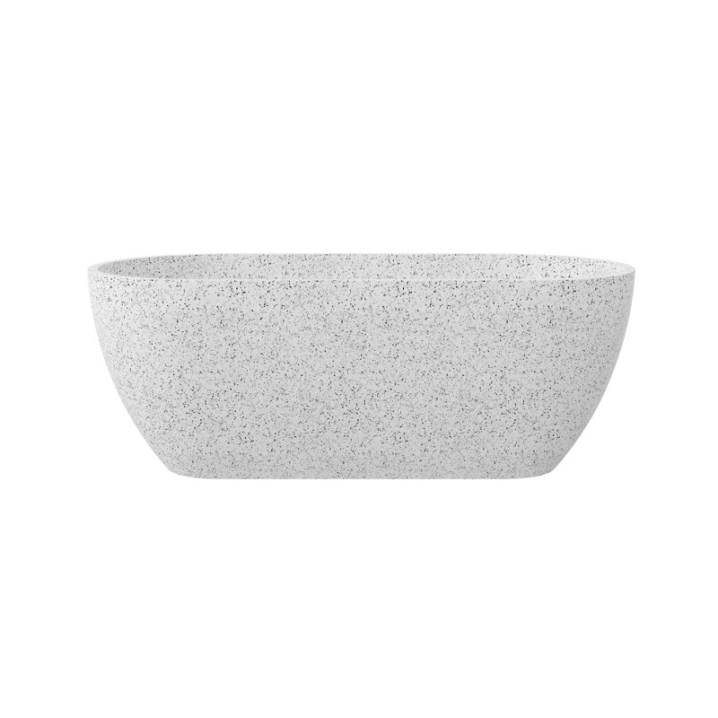 63'' Freestanding Soaking Terrazzo Bathtub, Beige
