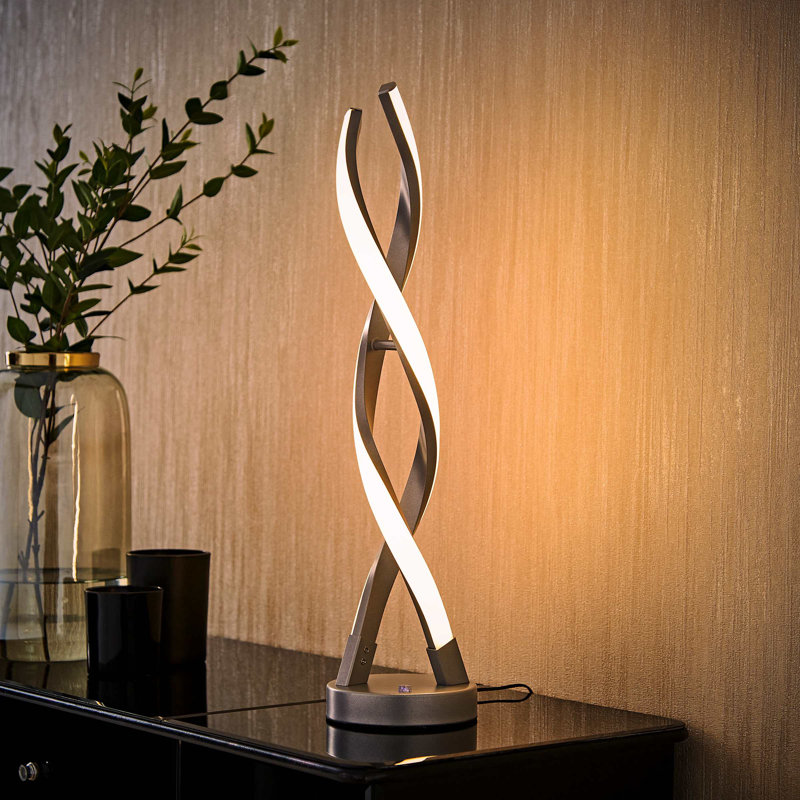 Desk Lamp, 42cm H X 12cm W X 12cm D, Matte Silver