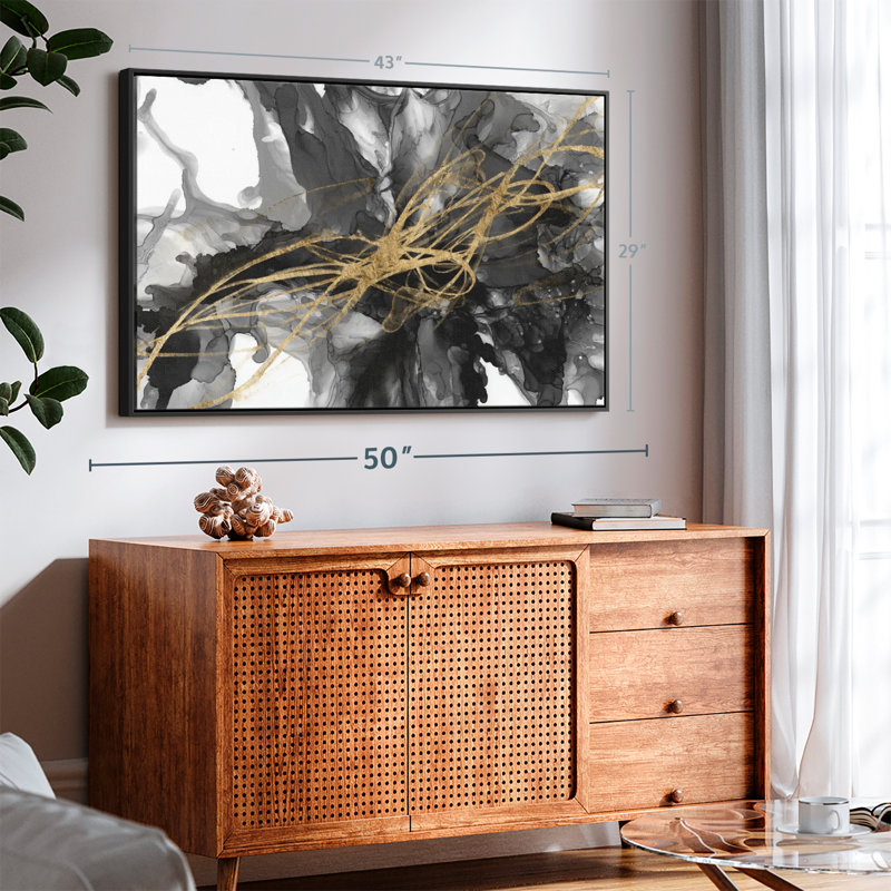 Abstract " Golden Vortex I ", 29" H x 43" W