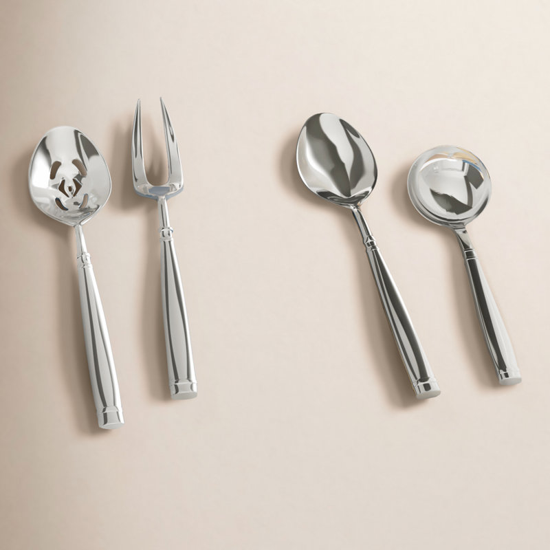 Donata 4 Piece Stainless Steel Hostess Set
