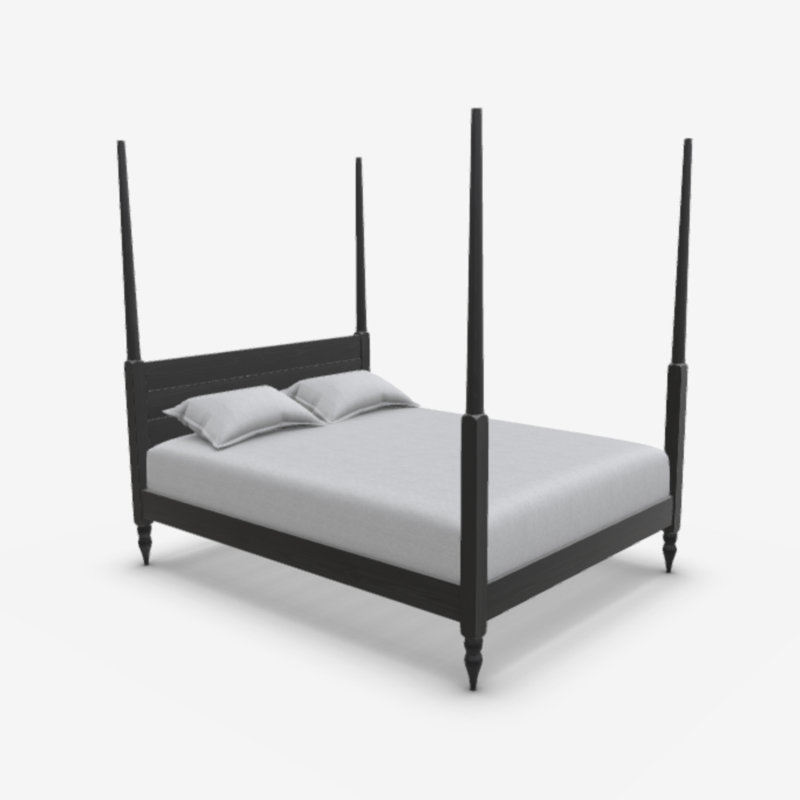Thorndale Solid Wood Bed, Super King (6'), Black Wash