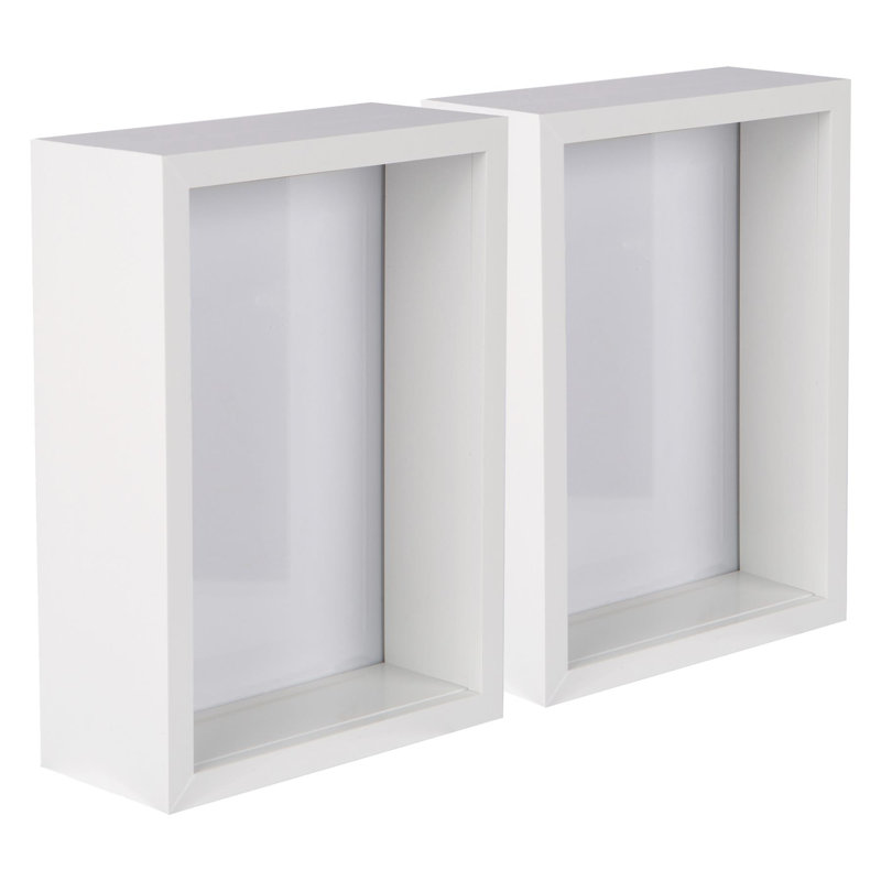 Nicola Spring - 3D Deep Box Photo Frames, White, 19cm H x 14cm W x 6cm D