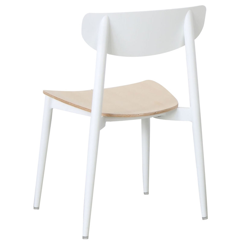 Dining Chair, White/Brown