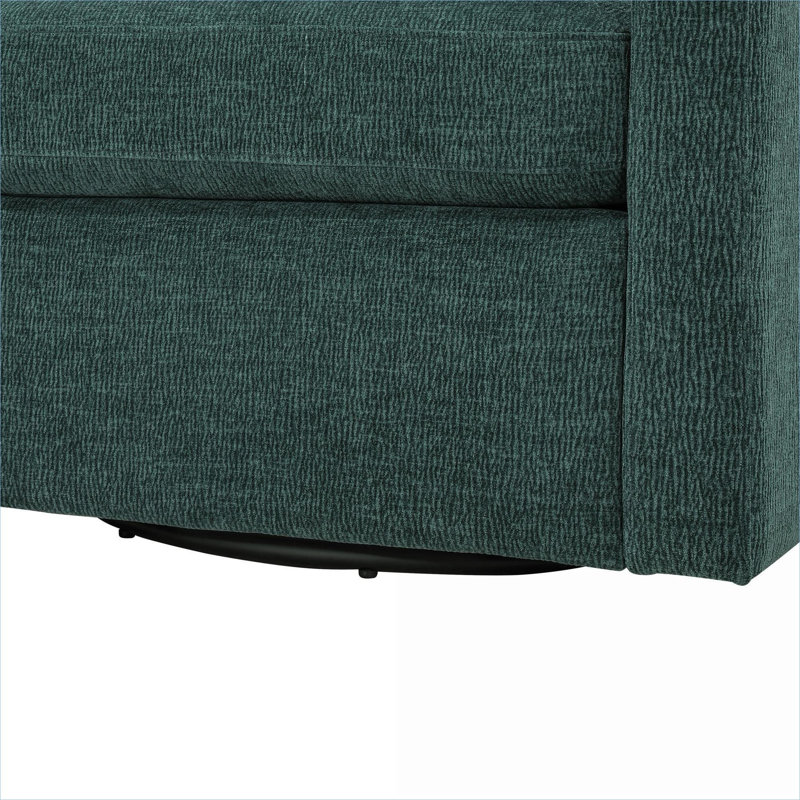 Fauteuil d'appoint compact pivotant à 360 degrés à simple siège, siège rembourré en tissu doux pour les espaces de vie à la maison