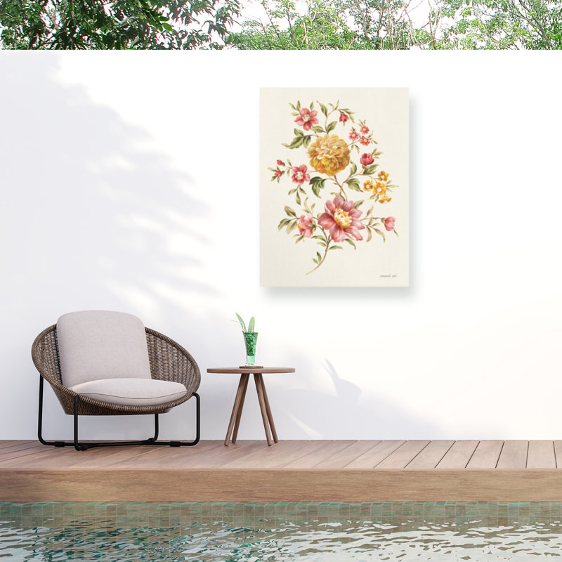 Danhui Nai, fleurs dorées I, toile extérieure, 19" H x 14" W