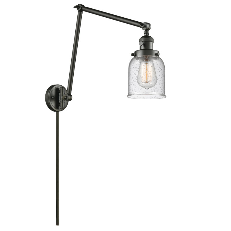 Norberto Swing Arm Sconce, Oil Rubbed Bronze, Seedy, 60 Watt Vintage Incandescent Bulb