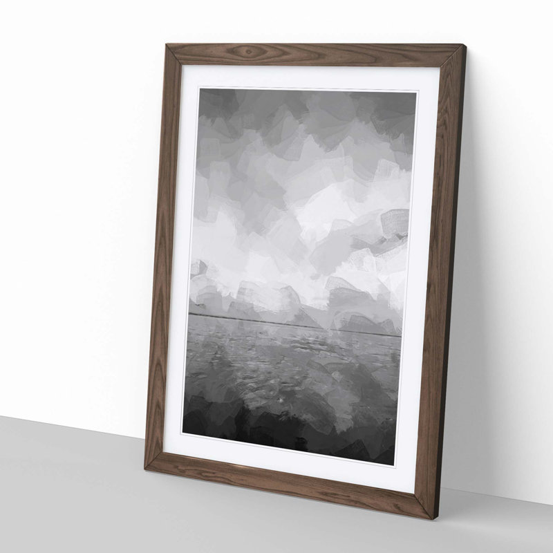 Beach Horizon in Abstract - Picture Frame Photograph Print, Walnut Framed, 87cm H x 62cm W x 2cm D