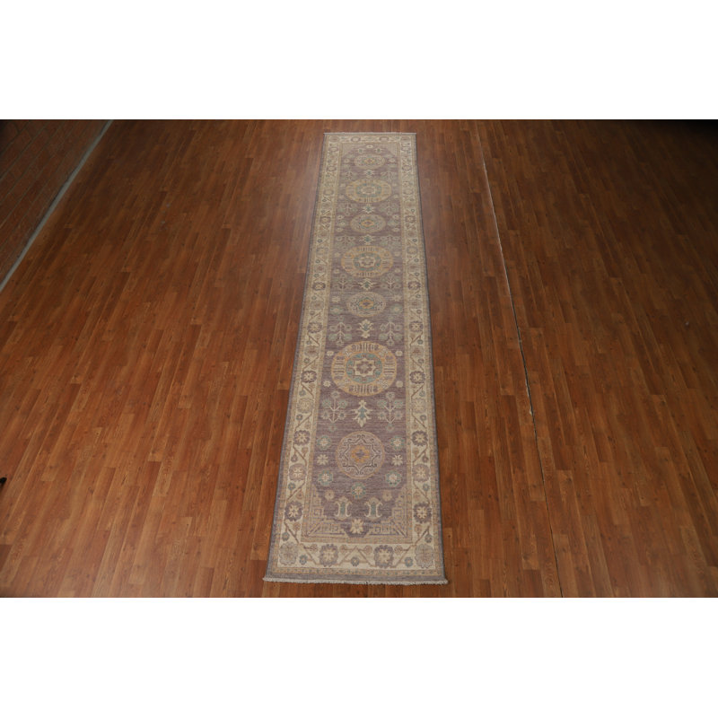 Vegetable Dye Oushak Turkish Runner Rug 3x13