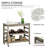 Rolling Kitchen Cart with Stainless Steel Countertop, 1 Bottom Shelf, 1 Slotted Middle Shelf and 4 Castor Wheels