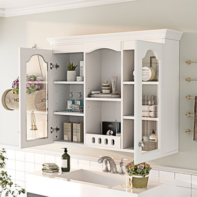 Armoire à pharmacie murale avec portes en verre
